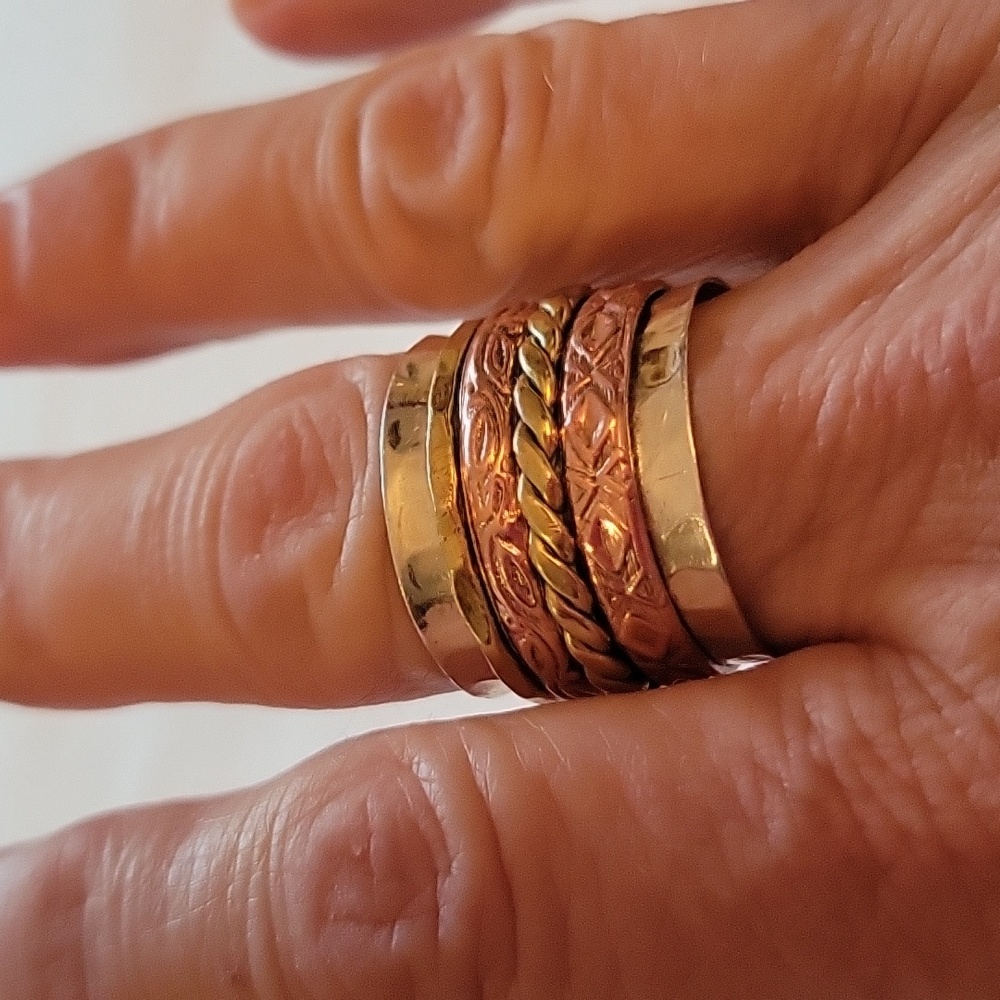 Silver copper and brass ring sz 10